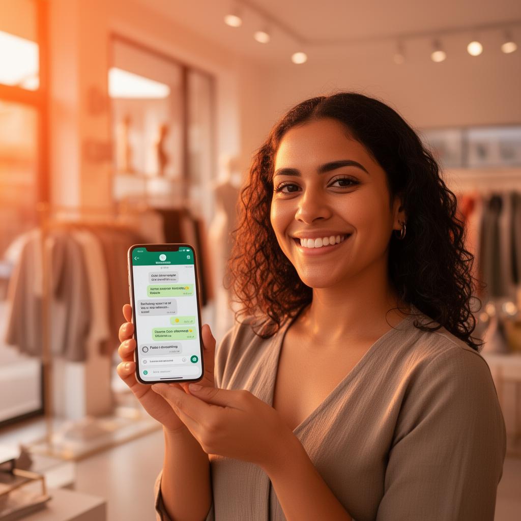 Small business owner using SocialPilot AI on WhatsApp